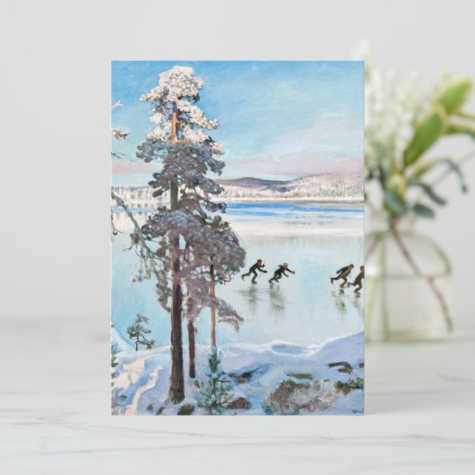 Akseli Gallen-Kallela - Skaters nabij Kalela Shore Bedankkaart (Staand voorkant)