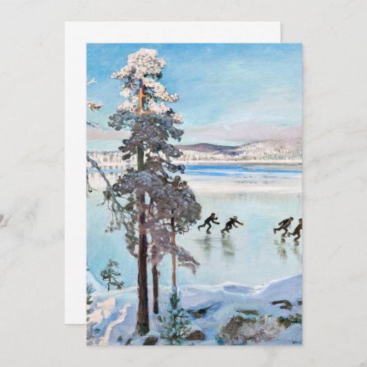 Akseli Gallen-Kallela - Skaters nabij Kalela Shore Bedankkaart (Voorkant / Achterkant)