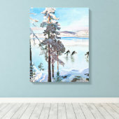 Akseli Gallen-Kallela - Skaters nabij Kalela Shore Canvas Afdruk (Insitu (Houten vloer))