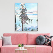 Akseli Gallen-Kallela - Skaters nabij Kalela Shore Canvas Afdruk (Insitu (Woonkamer))