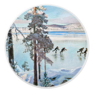 Akseli Gallen-Kallela - Skaters nabij Kalela Shore Keramische Knop
