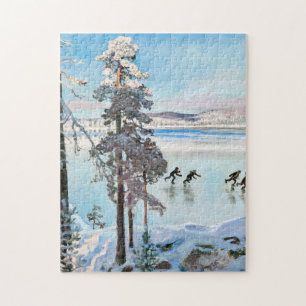 Akseli Gallen-Kallela - Skaters nabij Kalela Shore Legpuzzel