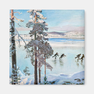 Akseli Gallen-Kallela - Skaters nabij Kalela Shore Magneet