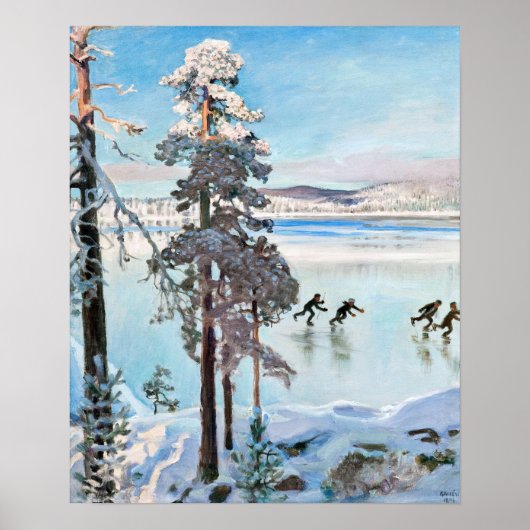 Akseli Gallen-Kallela - Skaters nabij Kalela Shore Poster (Voorkant)