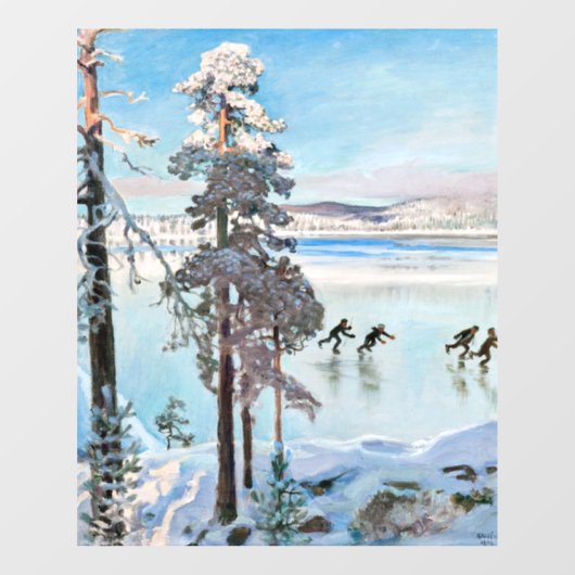 Akseli Gallen-Kallela - Skaters nabij Kalela Shore Raamsticker (Vel)