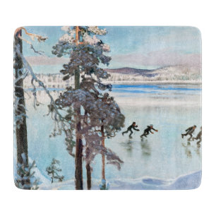 Akseli Gallen-Kallela - Skaters nabij Kalela Shore Snijplank