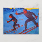 Akseli Gallen-Kallela - Skiers Briefkaart (Voorkant)