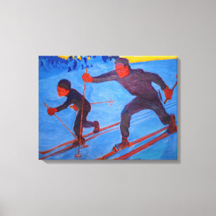 Akseli Gallen-Kallela - Skiërs Canvas Afdruk