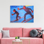 Akseli Gallen-Kallela - Skiers Canvas Afdruk (Insitu (Woonkamer))