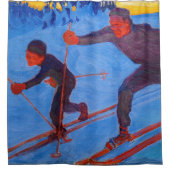 Akseli Gallen-Kallela - Skiers Douchegordijn (Voorkant)