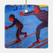 Akseli Gallen-Kallela - Skiers Keramisch Ornament (Achterkant)