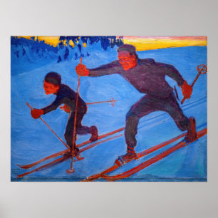 Akseli Gallen-Kallela - Skiers Poster