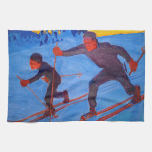 Akseli Gallen-Kallela - Skiers Theedoek