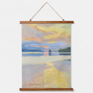 Akseli Gallen-Kallela - Sunset over het Ruovesi-me Hangend Wandkleed