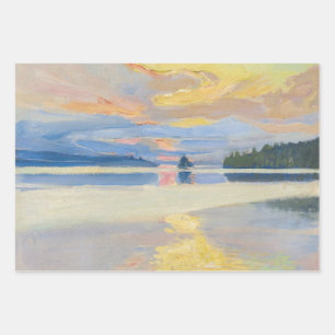 Akseli Gallen-Kallela - Sunset over het Ruovesi-me Inpakpapier Vel