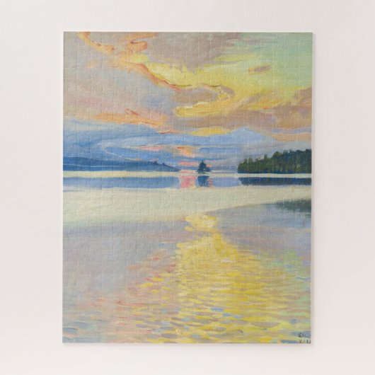 Akseli Gallen-Kallela - Sunset over het Ruovesi-me Legpuzzel (Verticaal)