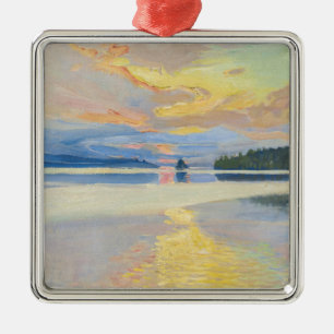 Akseli Gallen-Kallela - Sunset over het Ruovesi-me Metalen Ornament