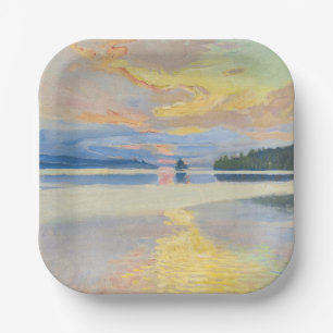 Akseli Gallen-Kallela - Sunset over het Ruovesi-me Papieren Bordje