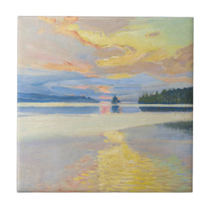 Akseli Gallen-Kallela - Sunset over het Ruovesi-me Tegeltje