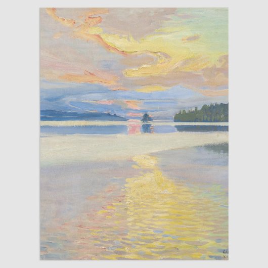 Akseli Gallen-Kallela - Sunset over het Ruovesi-me Tissuepapier