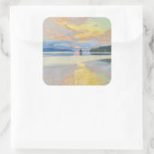 Akseli Gallen-Kallela - Sunset over het Ruovesi-me Vierkante Sticker (Tas)