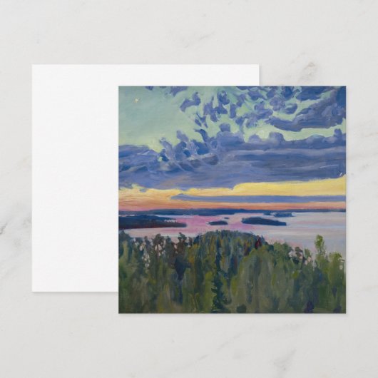 Akseli Gallen-Kallela - Uitzicht over een meer bij Bedankkaart (Voorkant / Achterkant)
