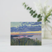 Akseli Gallen-Kallela - Uitzicht over een meer bij Briefkaart (Staand voorkant)