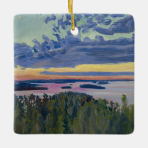 Akseli Gallen-Kallela - Uitzicht over een meer bij Keramisch Ornament