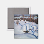 Akseli Gallen-Kallela - Winterlandschap #1 Magneet (Voorkant / Achterkant)