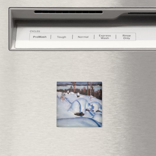 Akseli Gallen-Kallela - Winterlandschap #1 Magneet (Insitu (Vaatwasser))