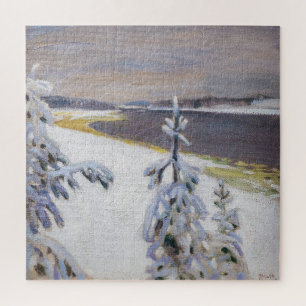 Akseli Gallen-Kallela - Winterlandschap #2 Legpuzzel