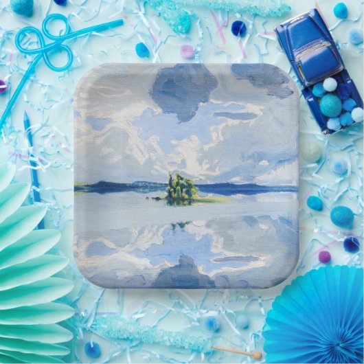 Akseli Gallen-Kallela - Wolken boven een meer Papieren Bordje (Feest)