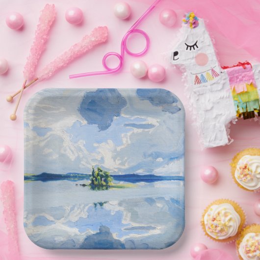 Akseli Gallen-Kallela - Wolken boven een meer Papieren Bordje (Feest)