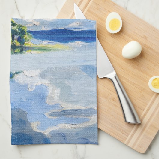 Akseli Gallen-Kallela - Wolken boven een meer Theedoek (Quarter Fold)