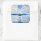 Akseli Gallen-Kallela - Wolken boven een meer Vierkante Sticker (Tas)