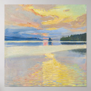 Akseli Gallen-Kallela - Zonsondergang boven het Ru Poster