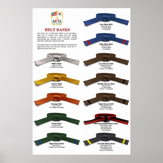 AKTA Belt Rank Poster (Voorkant)