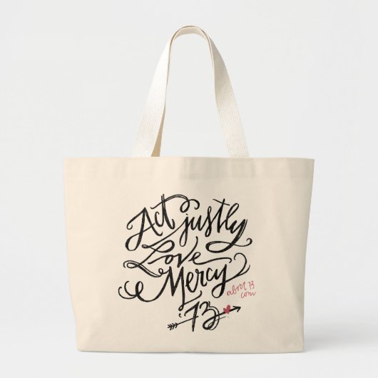 Akte Justly. Liefde Mercy. /Abort73.com Grote Tote Bag (Voorkant)