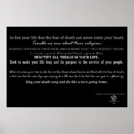 Akte van Valor Poem - gedicht door Tecumseh Poster