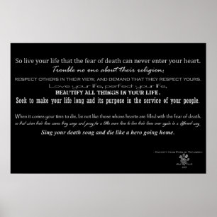 Akte van Valor Poem - gedicht door Tecumseh Poster