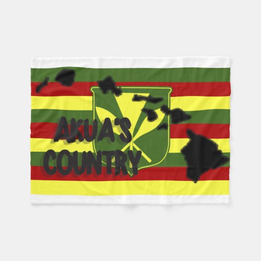 Akua's Land Kanaka Maoli Flag Fleece Blanket (Voorkant (Horizontaal))