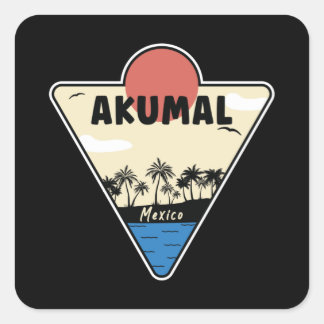 Akumal Mexico Seashore Vierkante Sticker