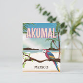 Akumal Mexico Strand reisposter Briefkaart (Staand voorkant)