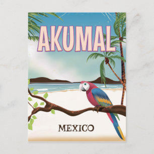 Akumal Mexico Strand reisposter Briefkaart