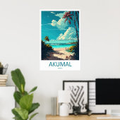 Akumal Vintage Reisposter Ski Nationaal Park Poster (Thuiskantoor)