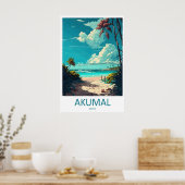Akumal Vintage Reisposter Ski Nationaal Park Poster (Keuken)