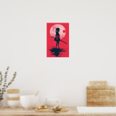 Akure Girl Samurai Schattige Japans Wall Art Poste Poster (Keuken)