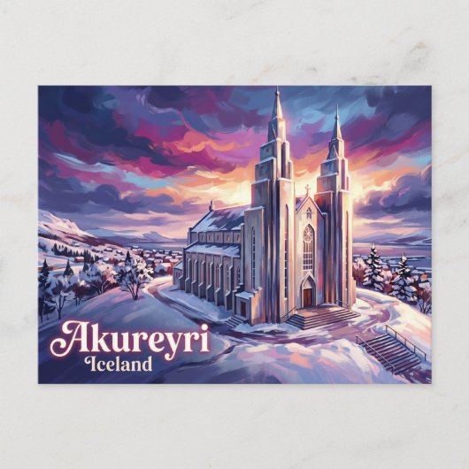 Akureyrarkirkja IJsland Briefkaart (Voorkant)