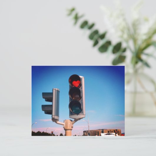 Akureyri Heart Stop Light Briefkaart (Staand voorkant)