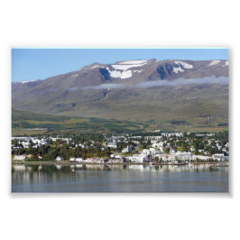 Akureyri, IJsland, Panorama Foto Afdruk